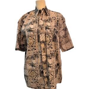 Boca Classics Club Golf Vintage Hawaiian Button Down Shirt, Men's Size Medium